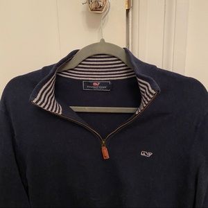 VINEYARD VINES Navy Quarter Zip